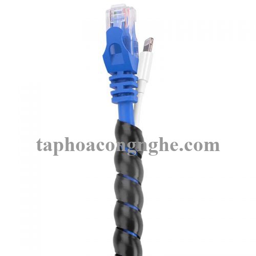 Ugreen 30821 5M Size 10mm màu Đen Dây ống xoắn PE bảo vệ cáp cao cấp LP122 30030821